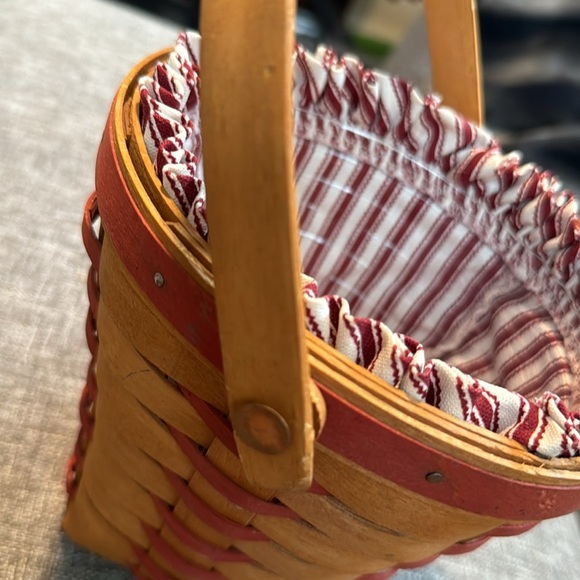 Longaberger Basket Liner Large Handle Round red 1996 Vintage Retired - Picture 13 of 13